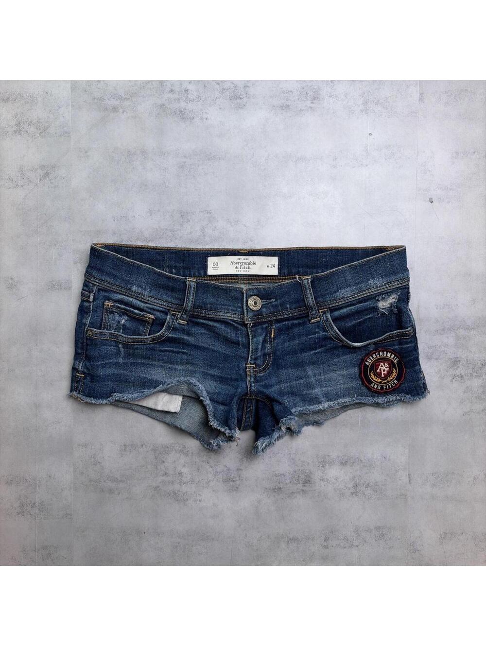 Y2K Dark Wash Abercrombie & Fitch Surf Mini Denim Shorts - Picture 2 of 7